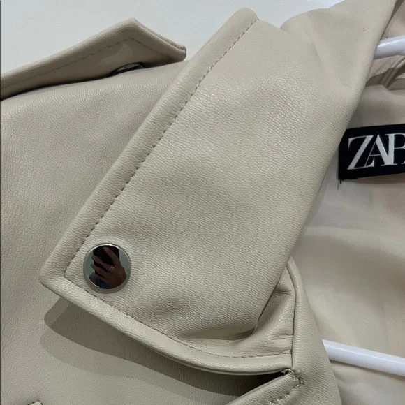 Zara Men's Light Tan Biker Jacket